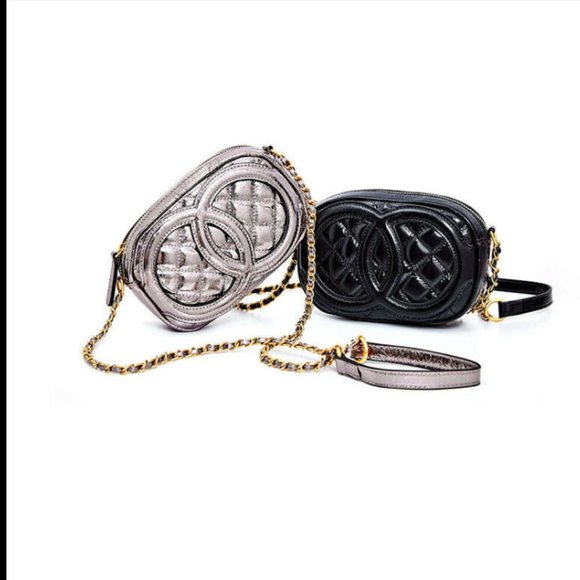 Chain Solid Grid Cowhide Leather Shoulde Crossbody - Picture 10 of 12